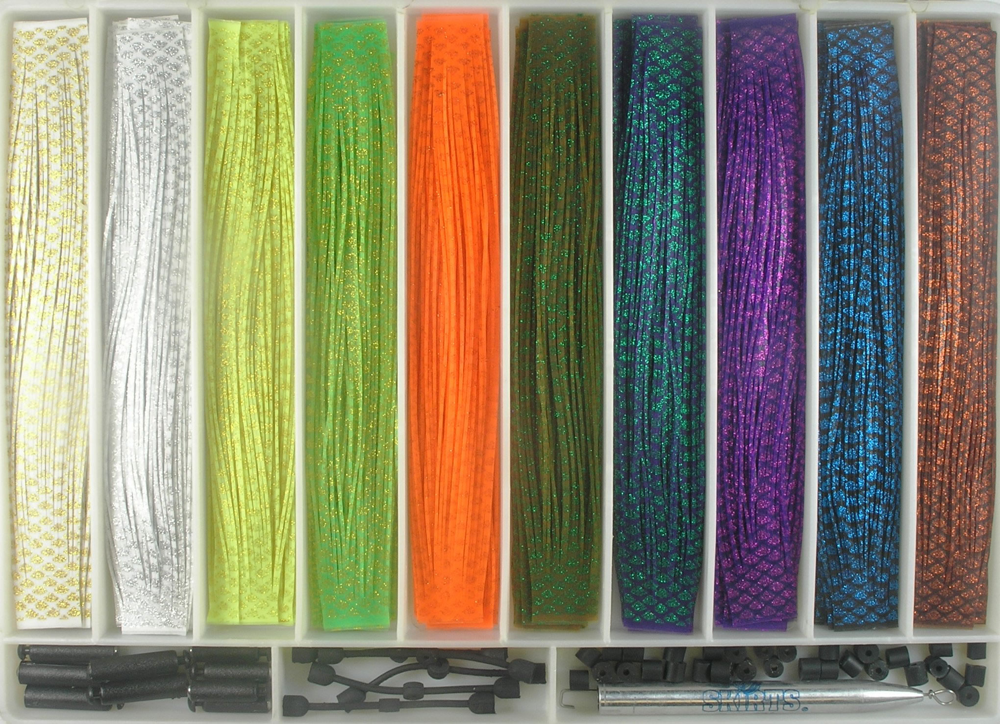 Details about   King Fishing Tools Custom Silicone Skirts,10 Count,Color Peanut Butter & Jelly 